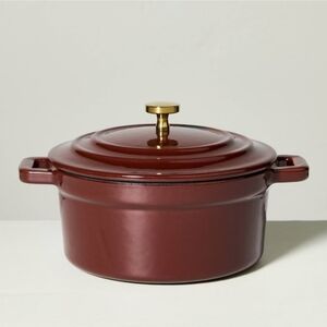 Brown Cast Iron Mini Dutch Oven